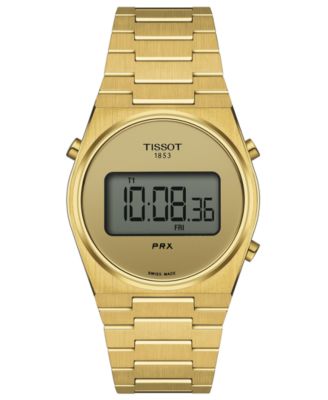 Tissot - Unisex Digital PRX Gold PVD Stainless Steel Bracelet Watch 35mm
