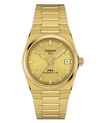 Tissot Women s Swiss Automatic PRX Powermatic 80 Gold PVD Stainless Steel Bracelet Watch 35mm Macy s