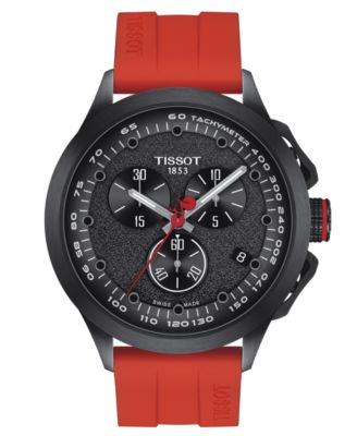 Tissot - Men's Swiss Chronograph T-Race Cycling Vuelta 2023 Red Silicone Strap Watch 45mm