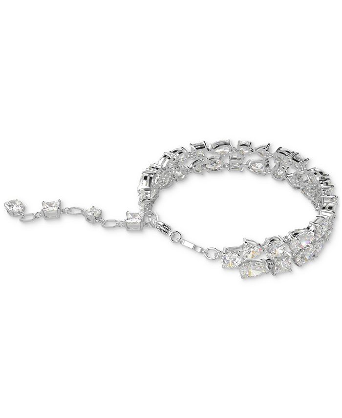 Flexible Swarovski Crystal Bracelet Clear Silver