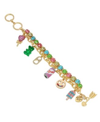 Betsey Johnson Faux Stone Candy Charm Bracelet - Macy's