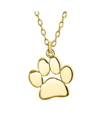 Dainty Dog Cat Pet Paw Print Pendant Necklace Animal Jewelry Sterling
