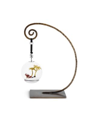 Island Santa Snow Globe Ornament