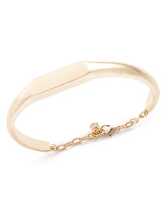 On 34th - Crystal Charm Signet Cuff Bracelet