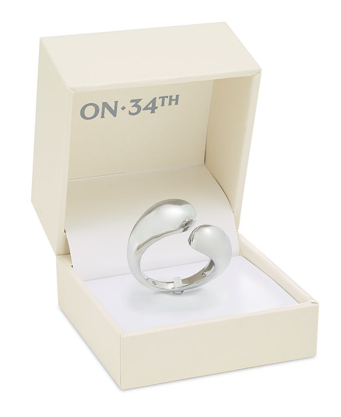 On 34th SilverTone Bypass Ring, Created for Macy's Macy's