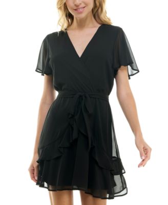As U Wish - Juniors' Chiffon Tie-Waist Dress
