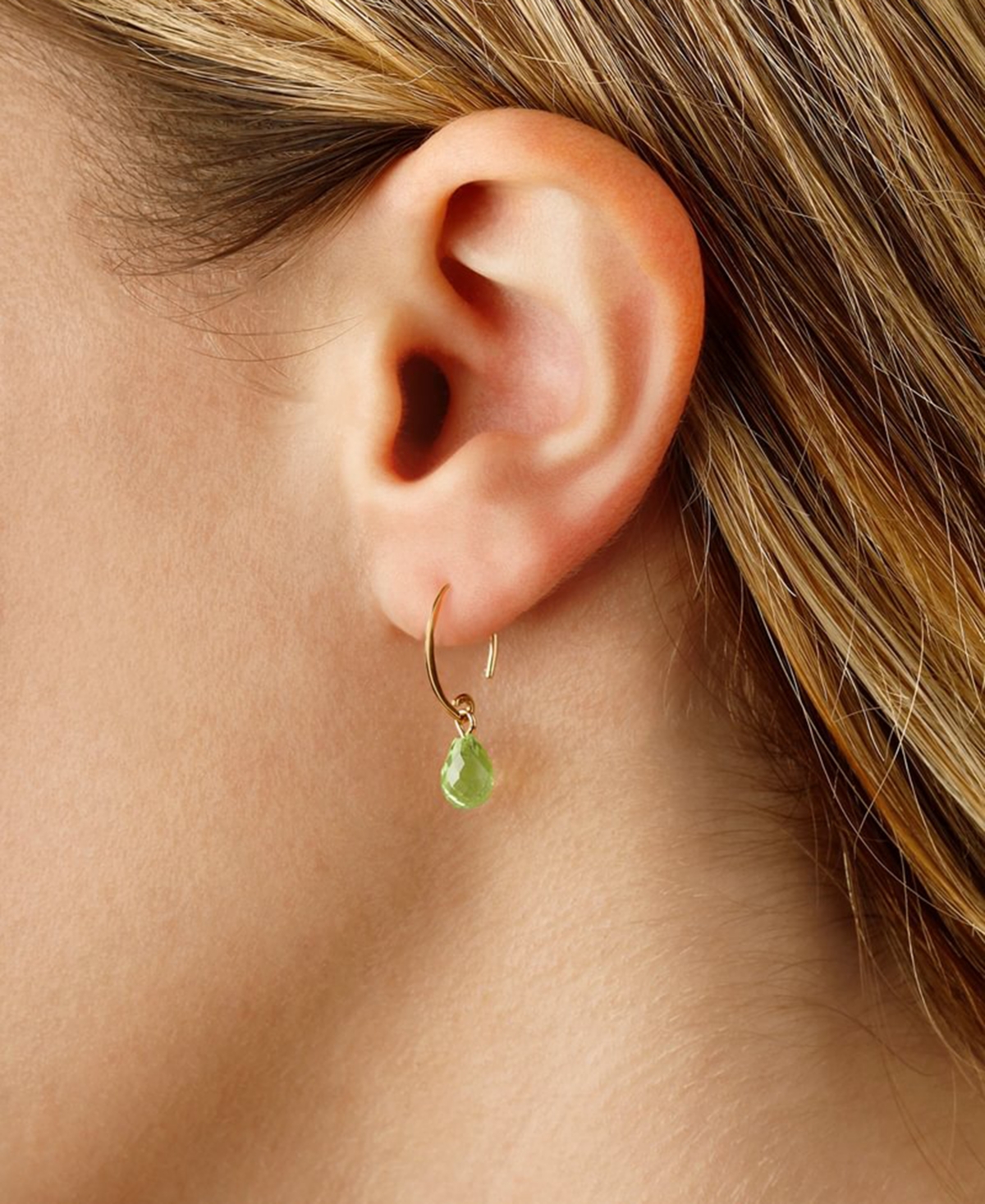Briolette Threader Earrings (6-5/8 ct. t.w.) in 14k Gold - Green Quartz