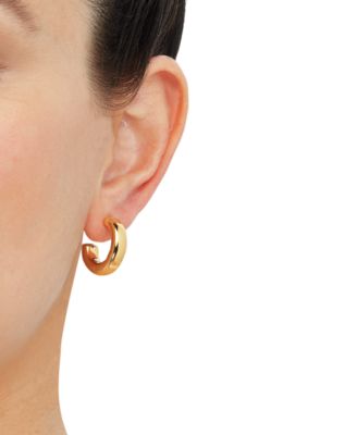 Polished Chunky Small Hoop Earrings in 14k Gold, 20mm