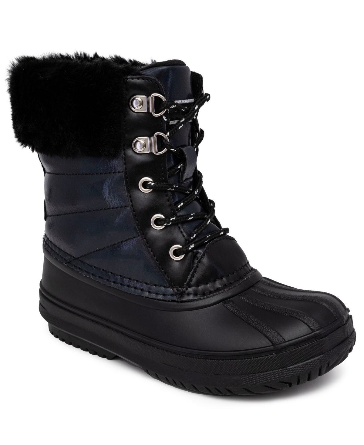 London Fog Little Girls Bridger Cold Weather Lace Up Boots In Black