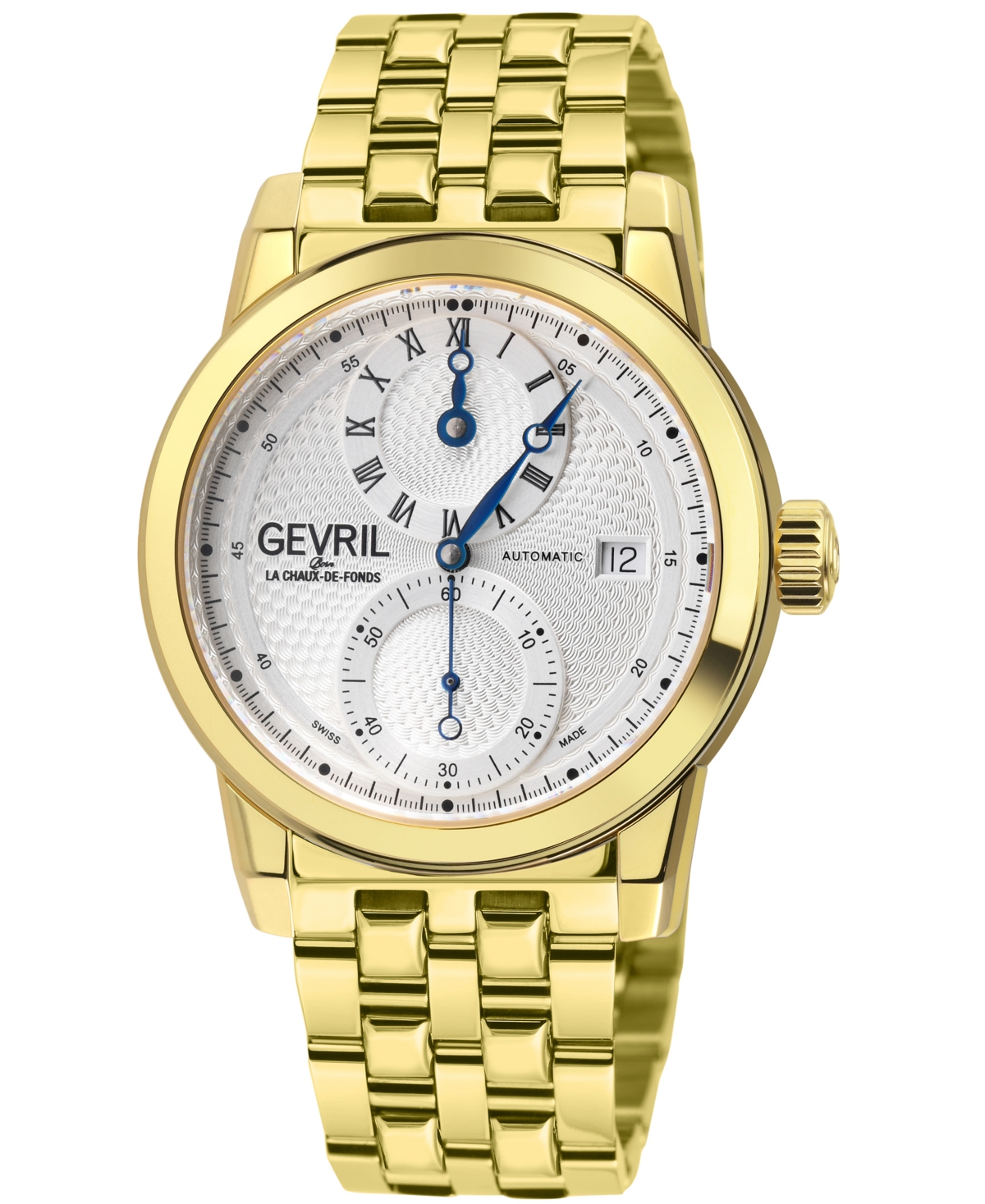 Gevril Gramercy Silver-tone Dial Mens Watch 24051b In Blue / Gold Tone / Silver / Yellow