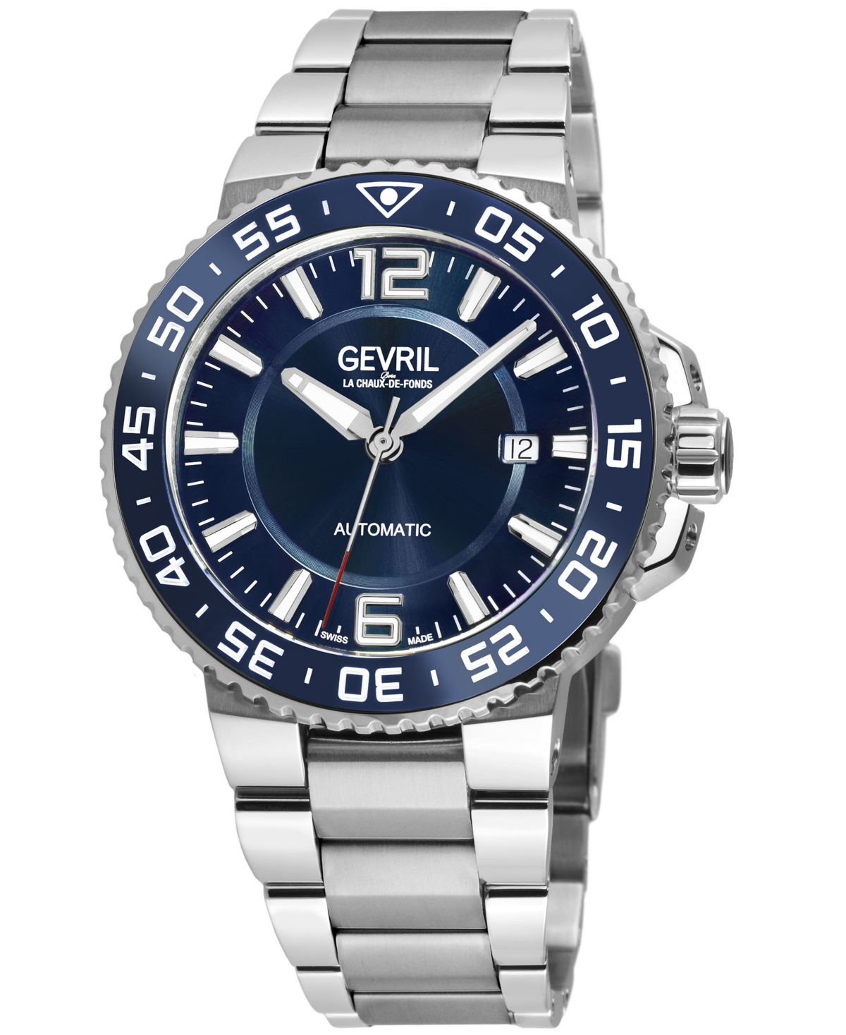 Gevril Men's Riverside Silver-tone Stainless Steel Watch 42mm