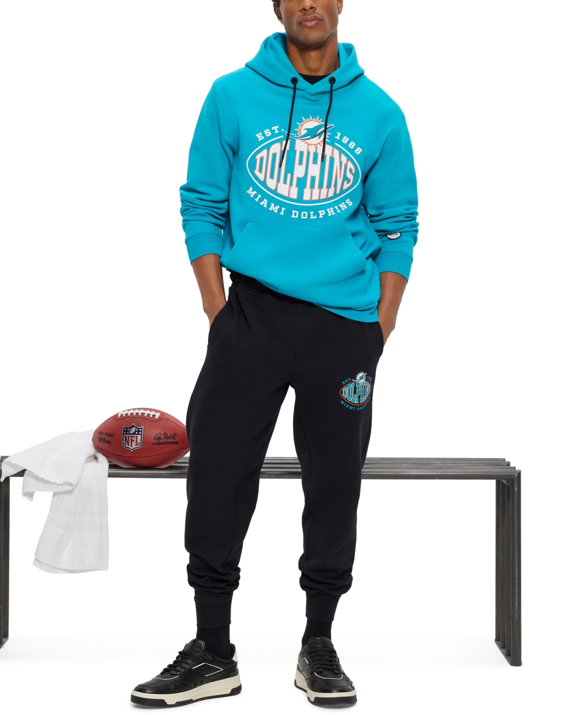 Hugo Boss Boss By  Men's Boss X Miami Dolphins Nfl Sweatshirt In Open Green