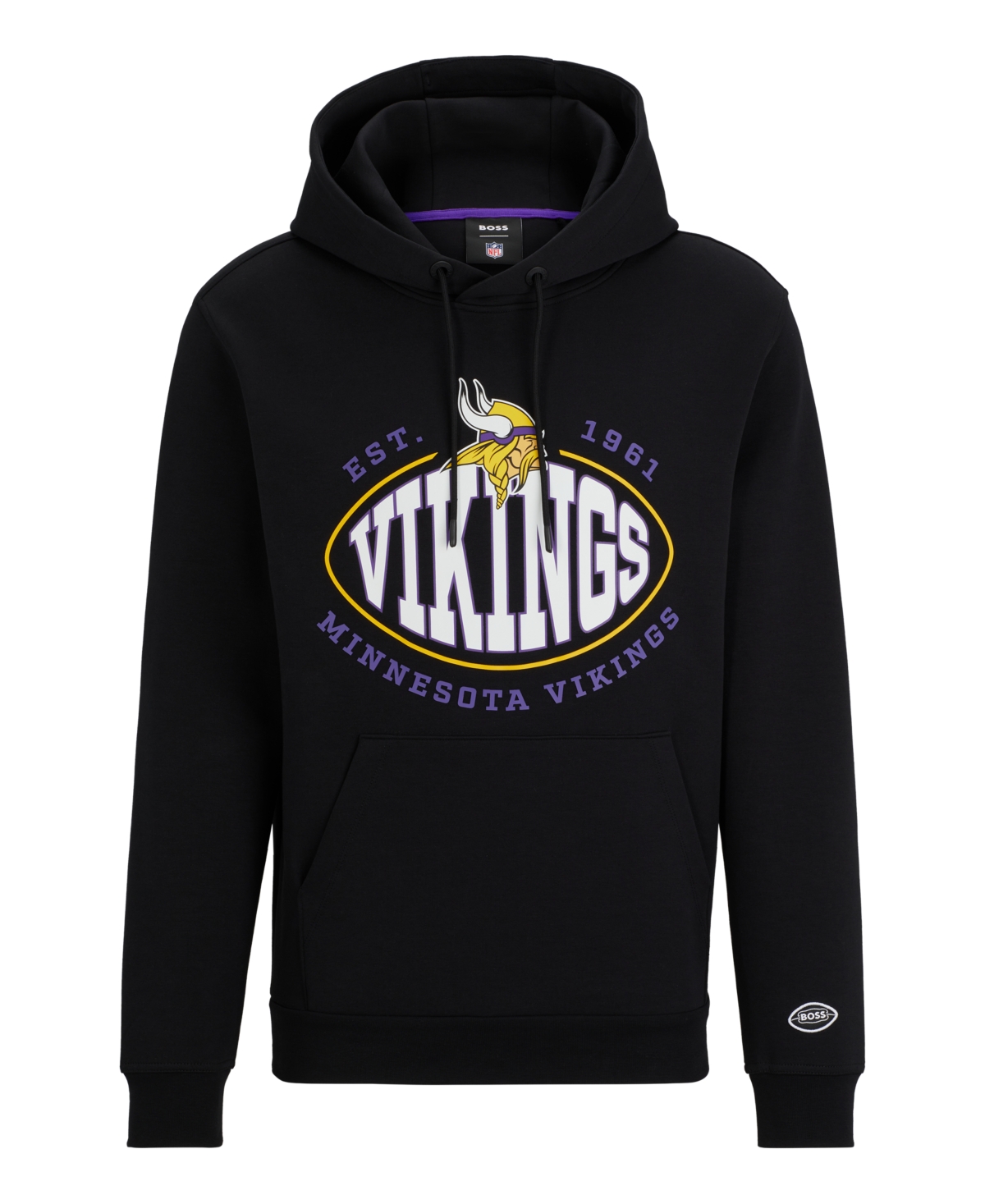 Shop Hugo Boss Boss By  Men's Boss X Nfl Vikings Hoodie In Charcoal