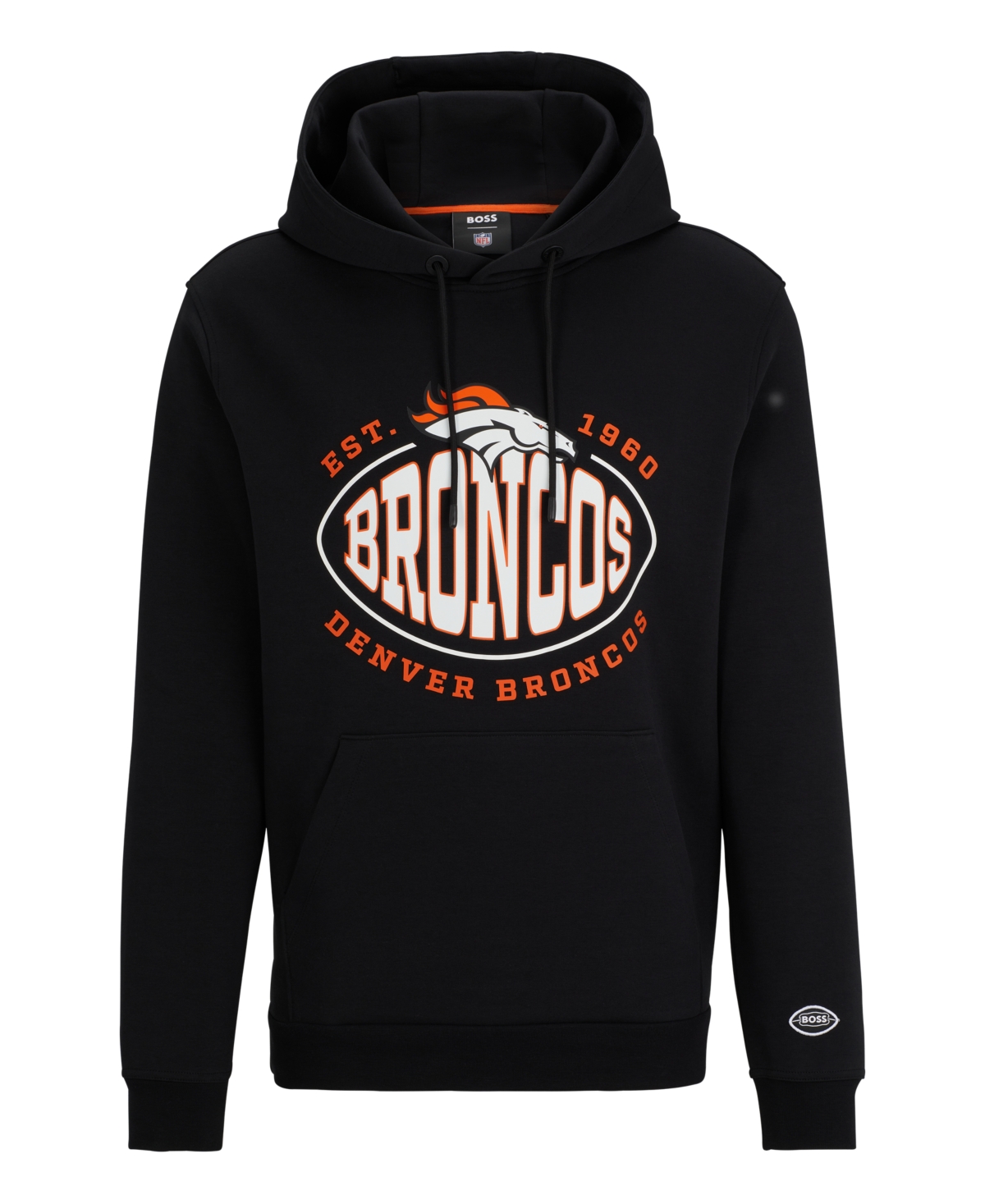 Shop Hugo Boss Boss By  Men's Boss X Nfl Broncos Hoodie In Charcoal