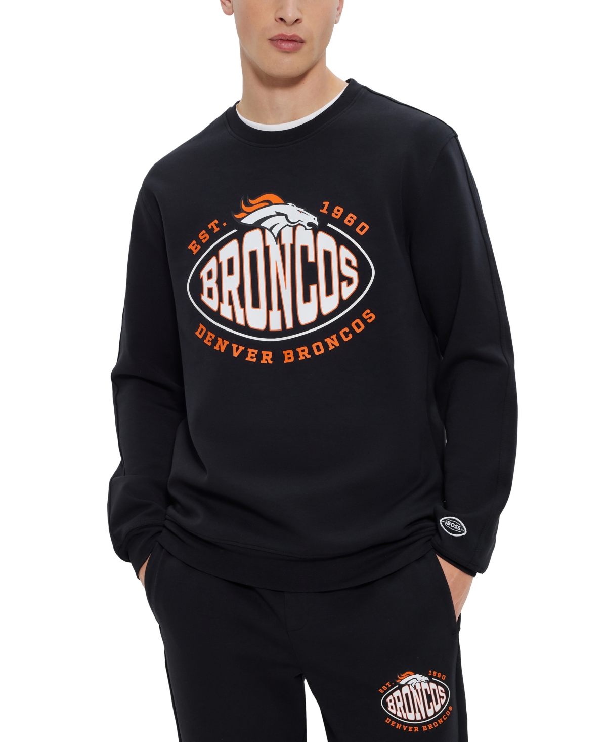 Hugo Boss Boss By  Men's Boss X Denver Broncos Nfl Sweatshirt In Charcoal
