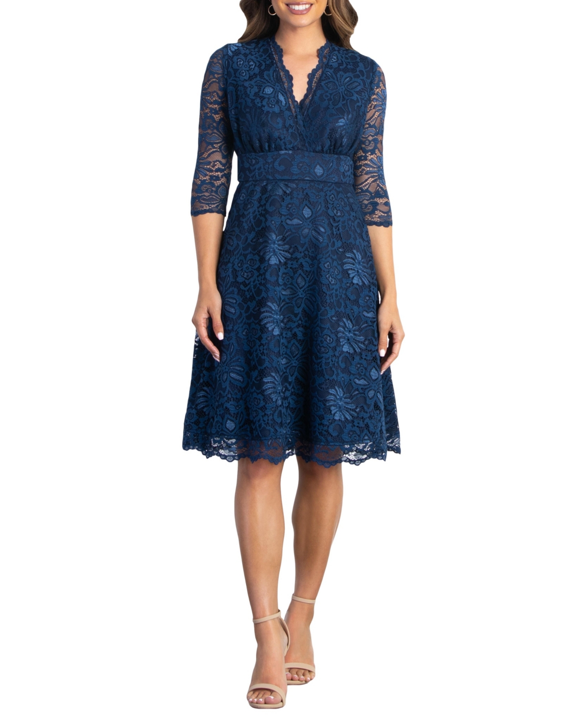 Women's Mademoiselle Lace Cocktail Dress with Sleeves - Berry bliss