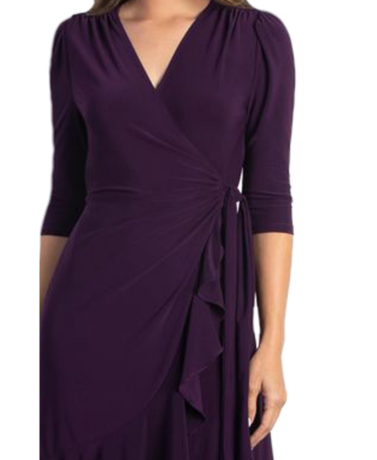 Kiyonna Women's Whimsy Ruffled Midi Wrap Dress