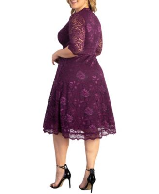Plus Size Mademoiselle Lace Cocktail Dress with Sleeves