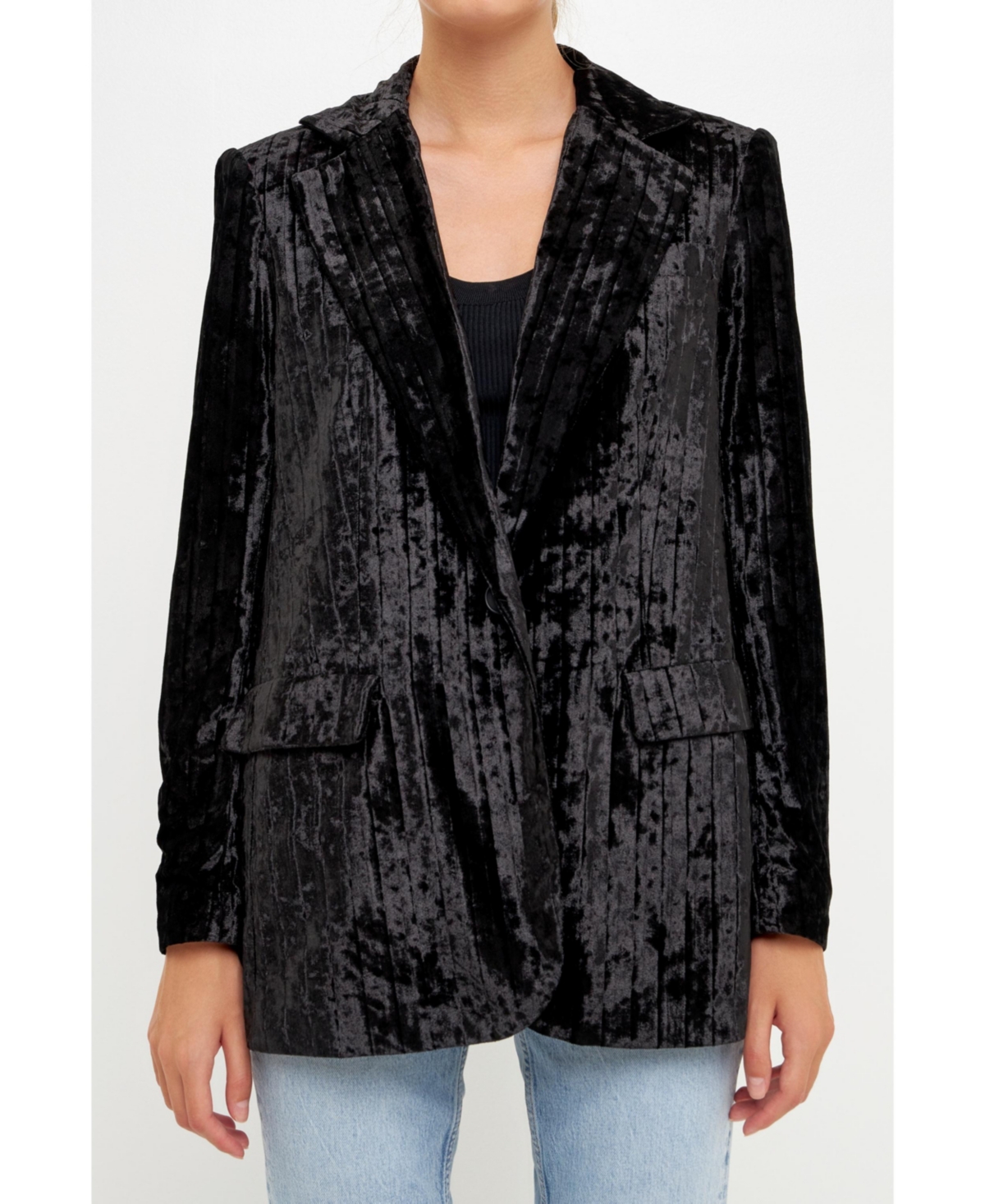 endless rose Women's Oversized Velvet Blazer