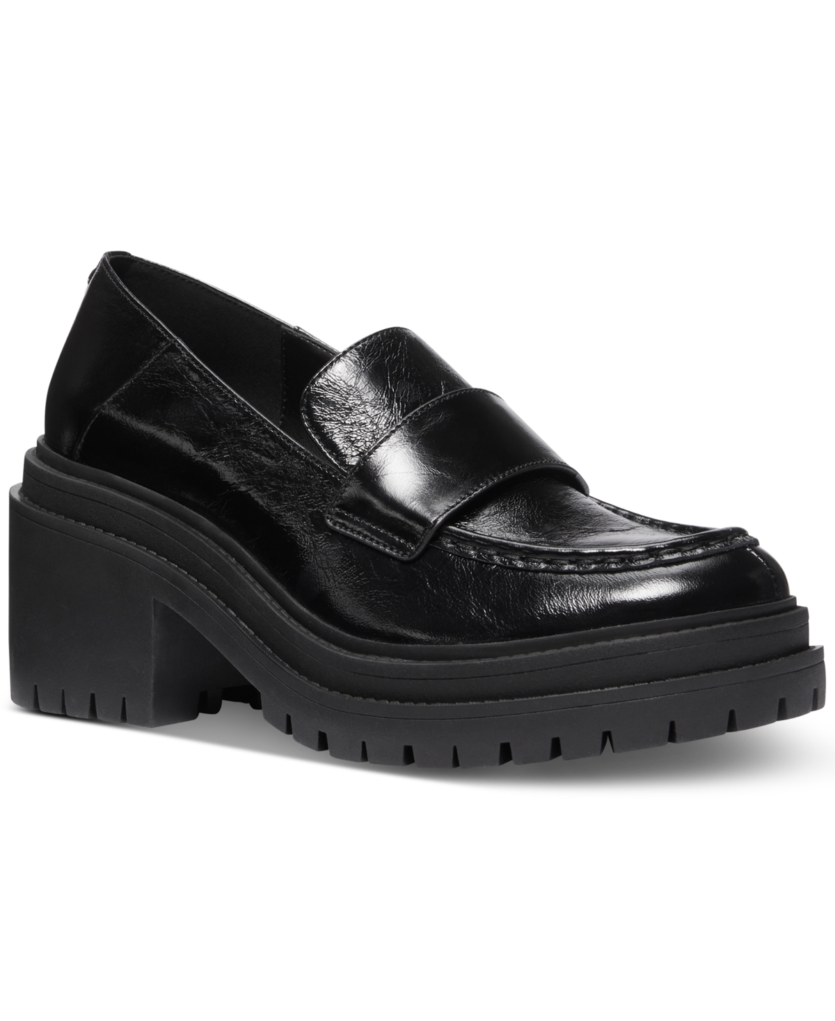 Michael Kors Michael  Women's Rocco Lug Sole Slip On Heeled Loafer In Black