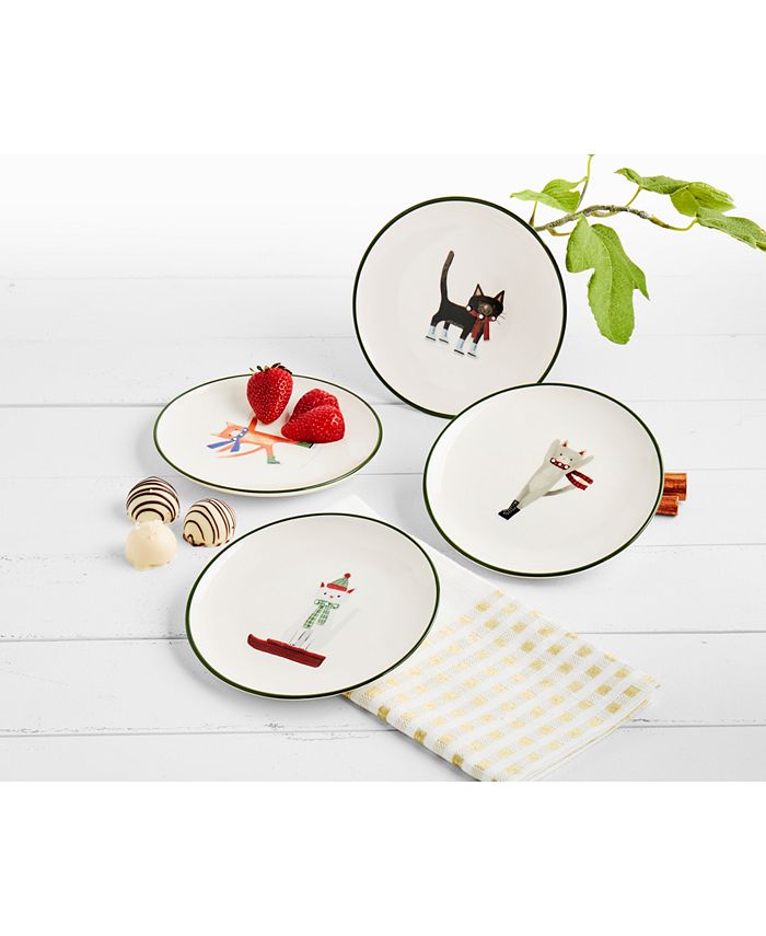 Tabletops Unlimited Furry Cats Appetizer Plates, Set of 4 Macy's