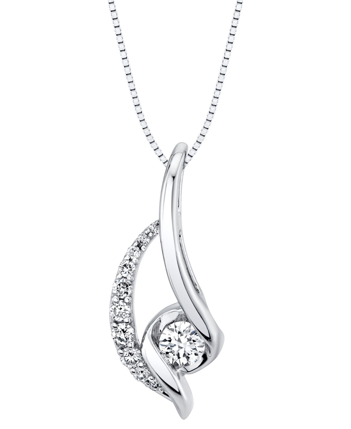 Sirena Diamond Twist Pendant Necklace (3/8 ct. t.w.) in 14k- White Gold