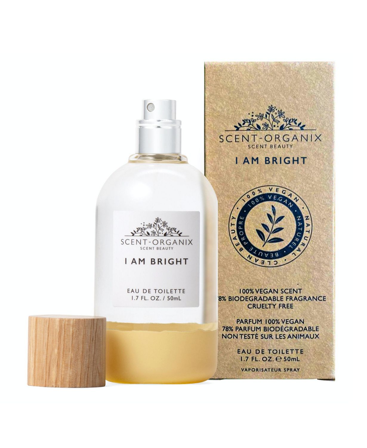Scent-Organix I Am Bright Perfume for Men & Women Fruity and Citrusy Scent with Notes of Pineapple, Tiare Flower & Orange Flower - Non-Toxic Perfume - 1.7fl Oz