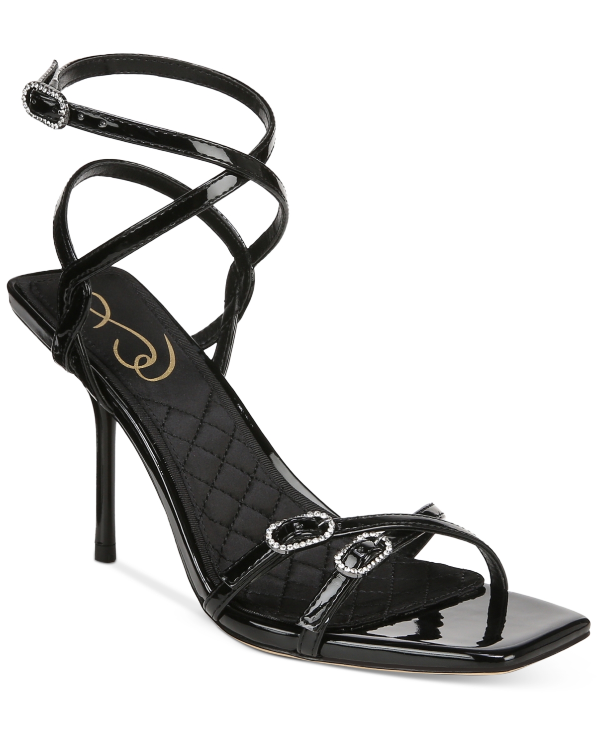 Shop Sam Edelman Women's Trevin Strappy Stiletto Dress Sandals In Black