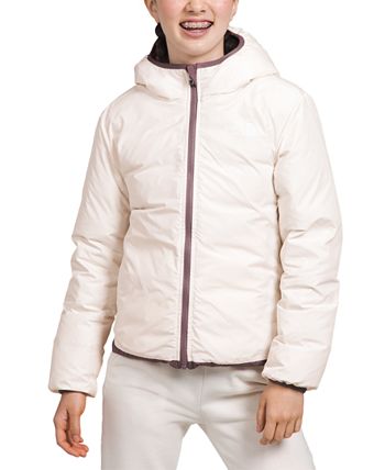 The North Face Reversible North Down Hooded Jacket Girls Fawn Grey L