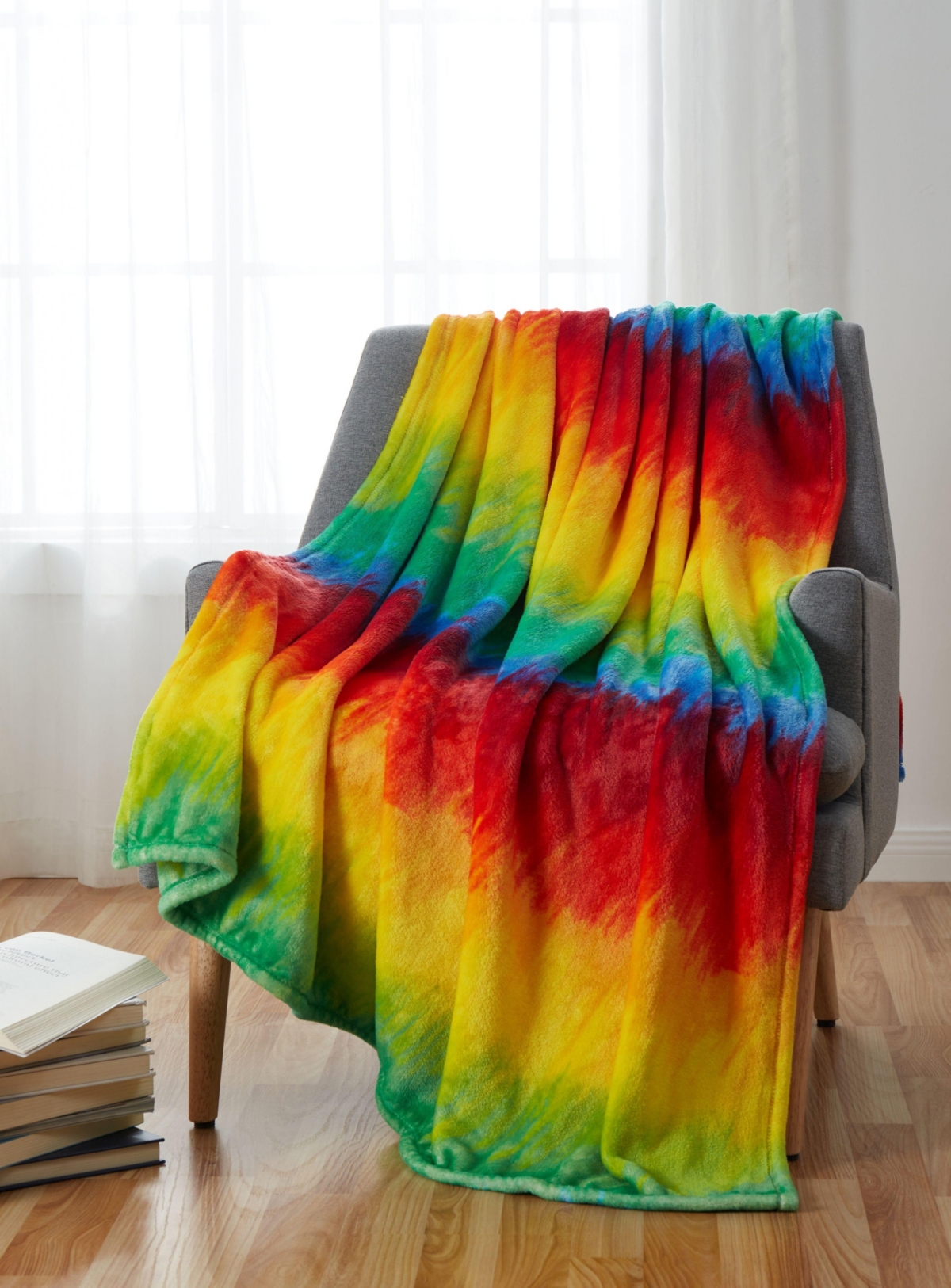 Kate Aurora Rainbow Ultra Soft & Plush Oversized Accent Throw Blanket - 50 in. W x 70 in. L
