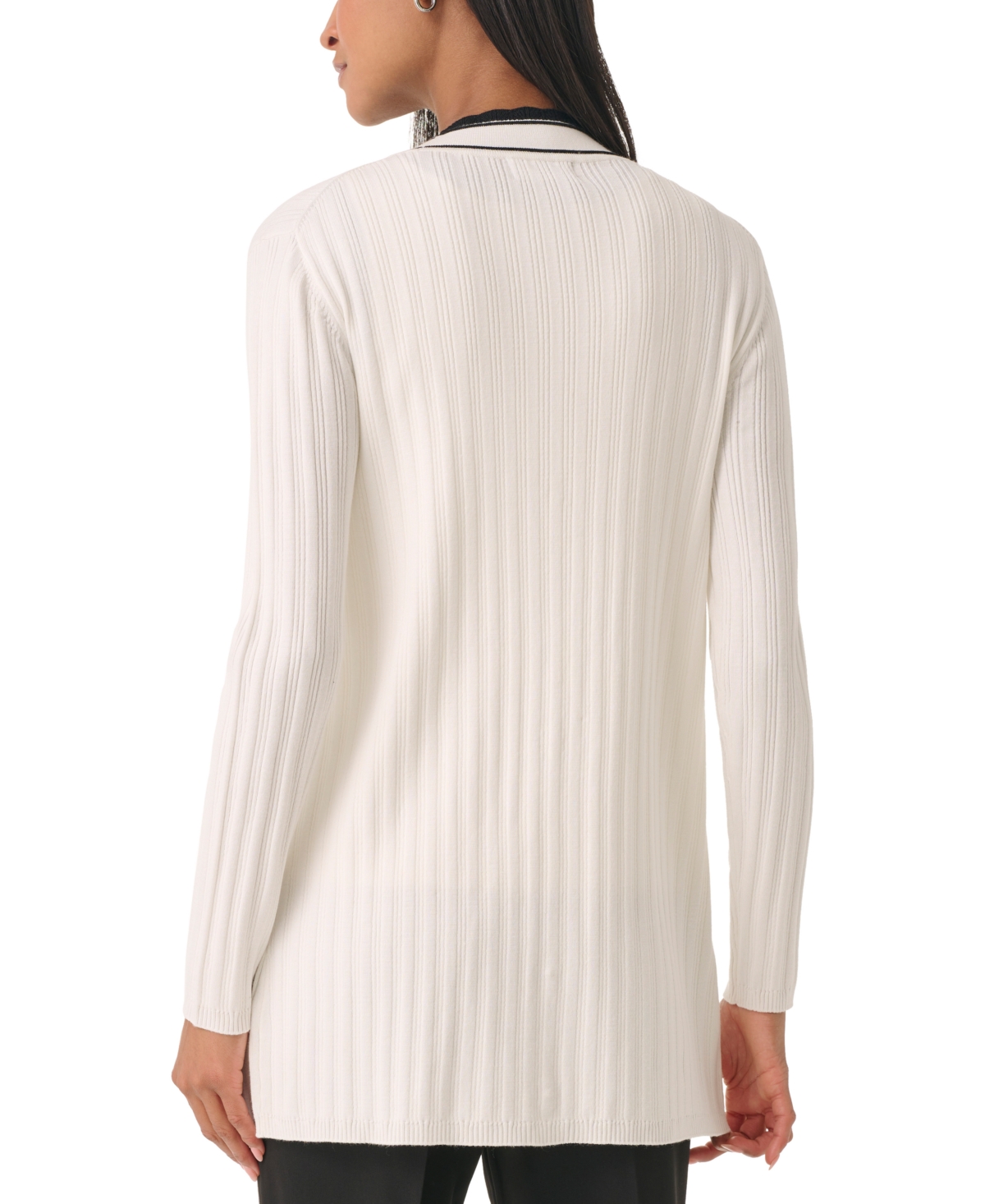 Karl Lagerfeld Paris Women's Lace-Trim Cardigan Sweater - Black