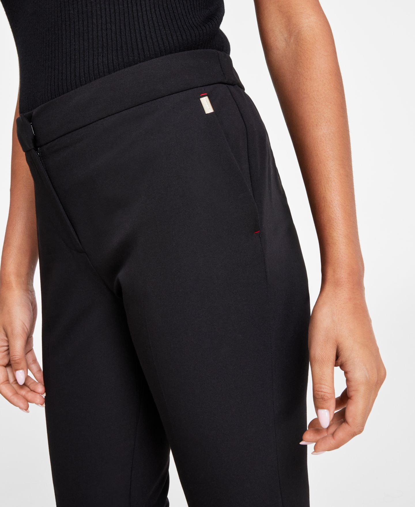 Женские брюки Tommy Hilfiger Sloane Slim-Leg Ankle, цвет: Чёрный — фото 4