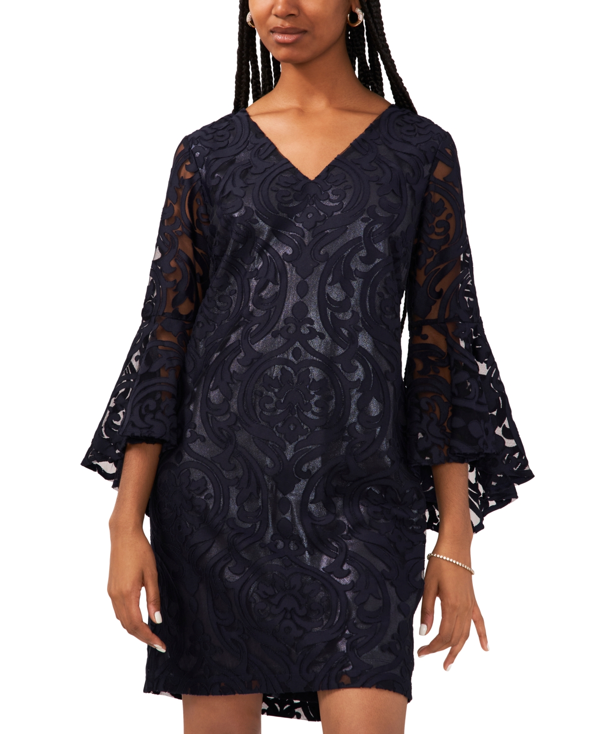 Petite Lace Dress - Navy