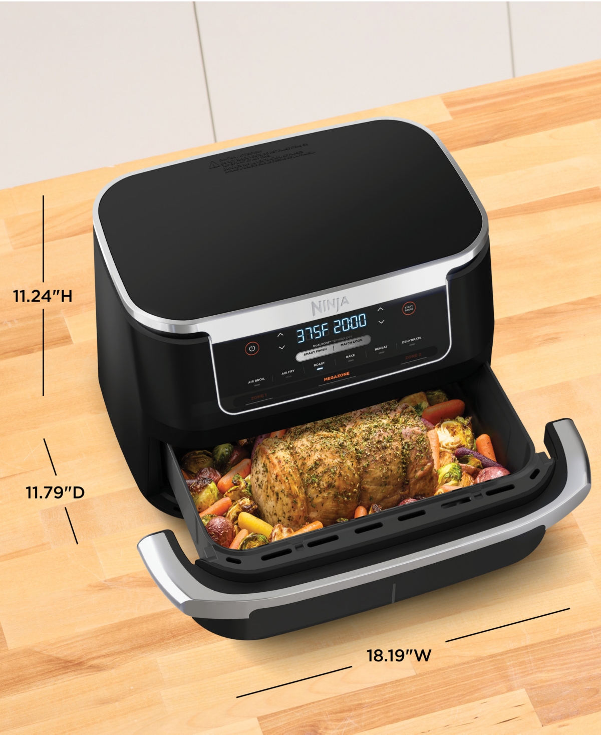 Ninja Foodi Dualzone Flexbasket Air Fryer With 7-quart Megazone In Black