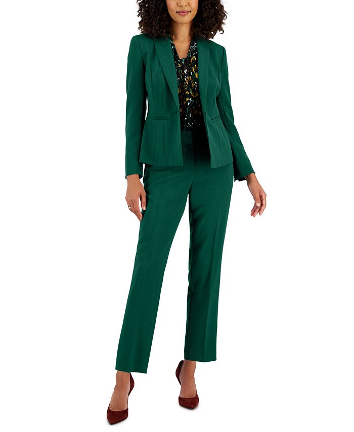 Women's One-Button Blazer, Knot-Front Top & Pants