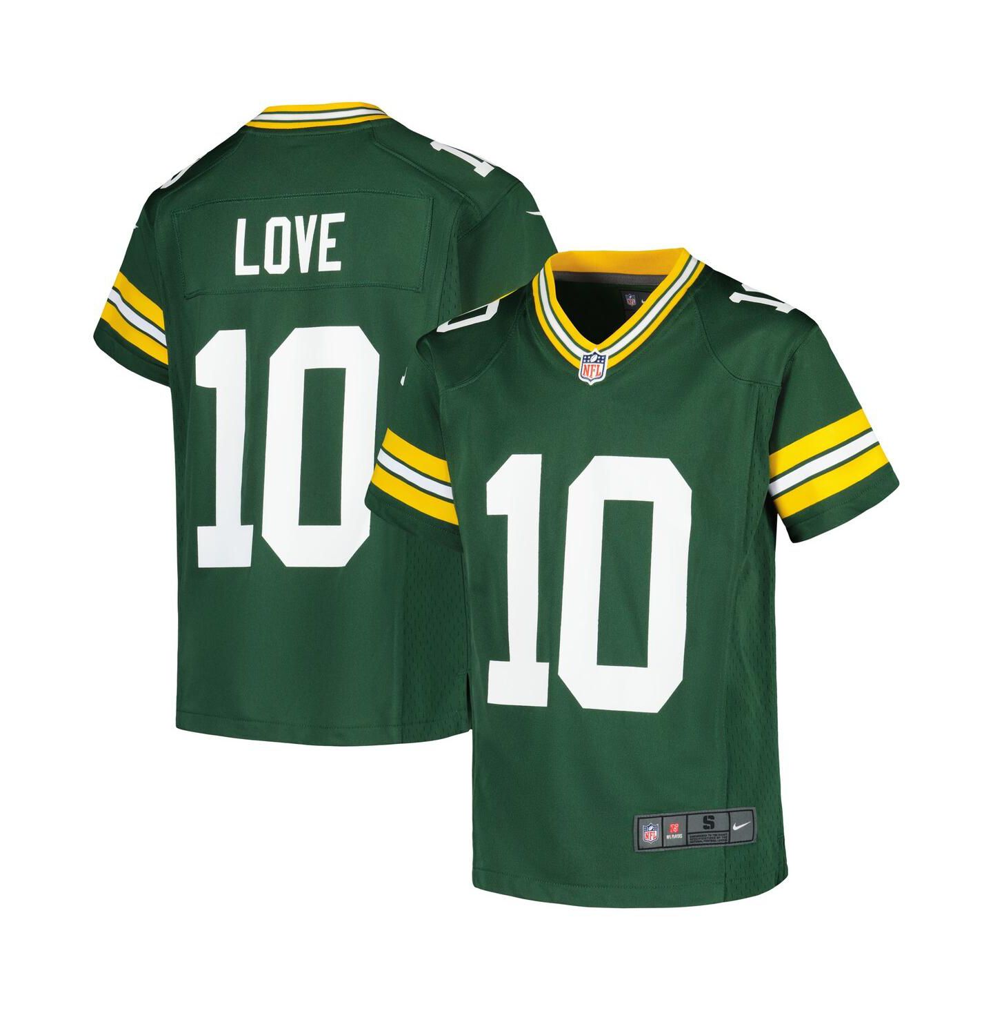Детская игровая джерси Nike Jordan Love Green Bay Packers, Green, цвет: Зелёный — фото 1