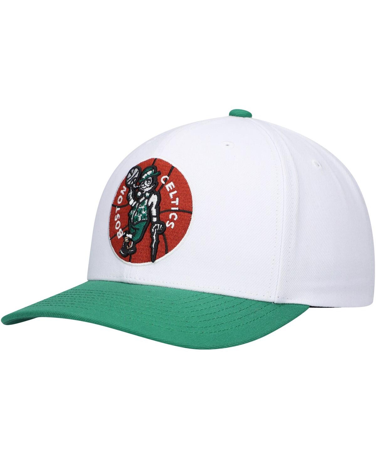 Mitchell & Ness Men's  White, Green Boston Celtics Hardwood Classics Core 2-tone 2.0 Pro Snapback Hat In White,green