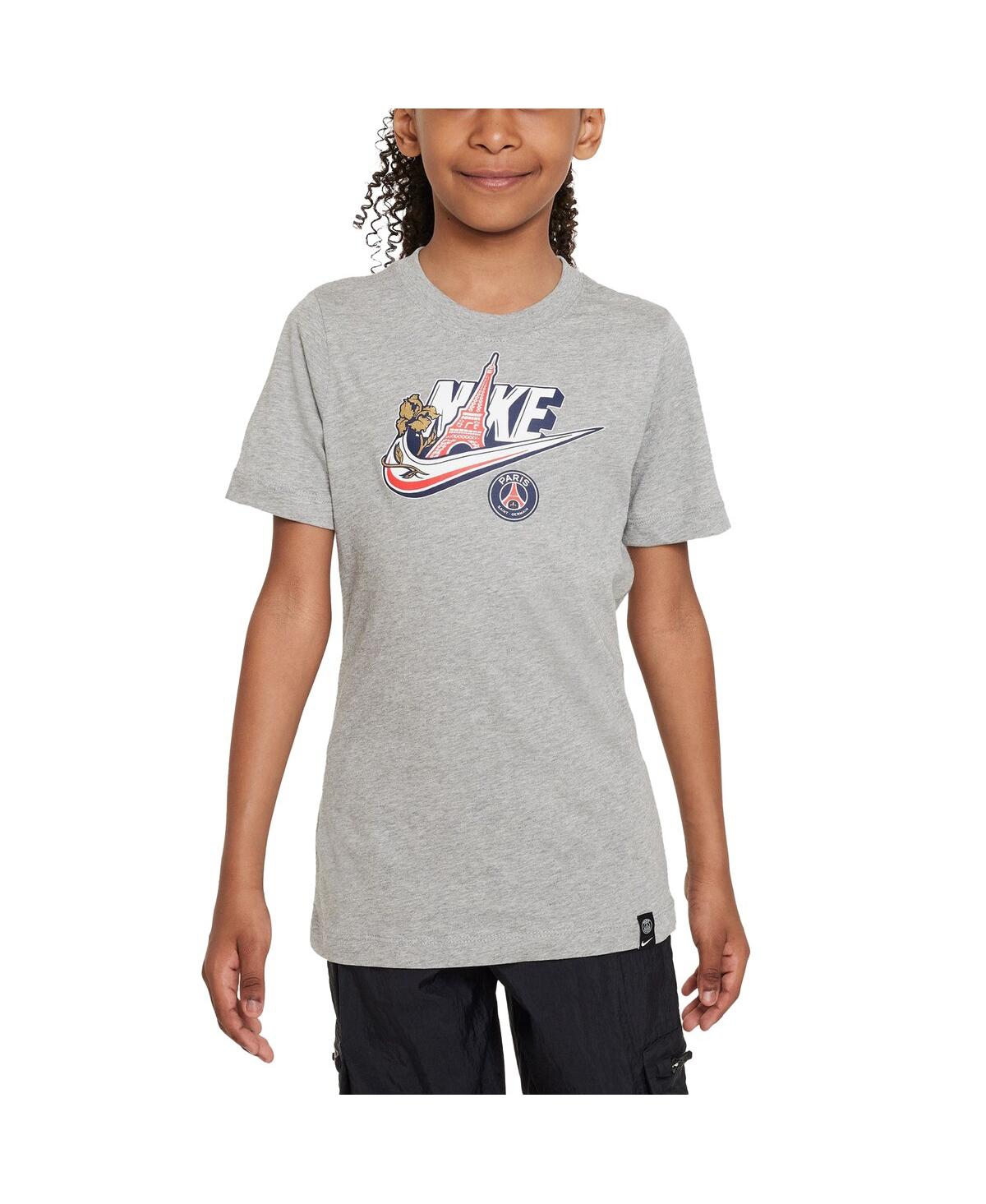 Shop Nike Big Boys  Heather Gray Paris Saint-germain Futura T-shirt
