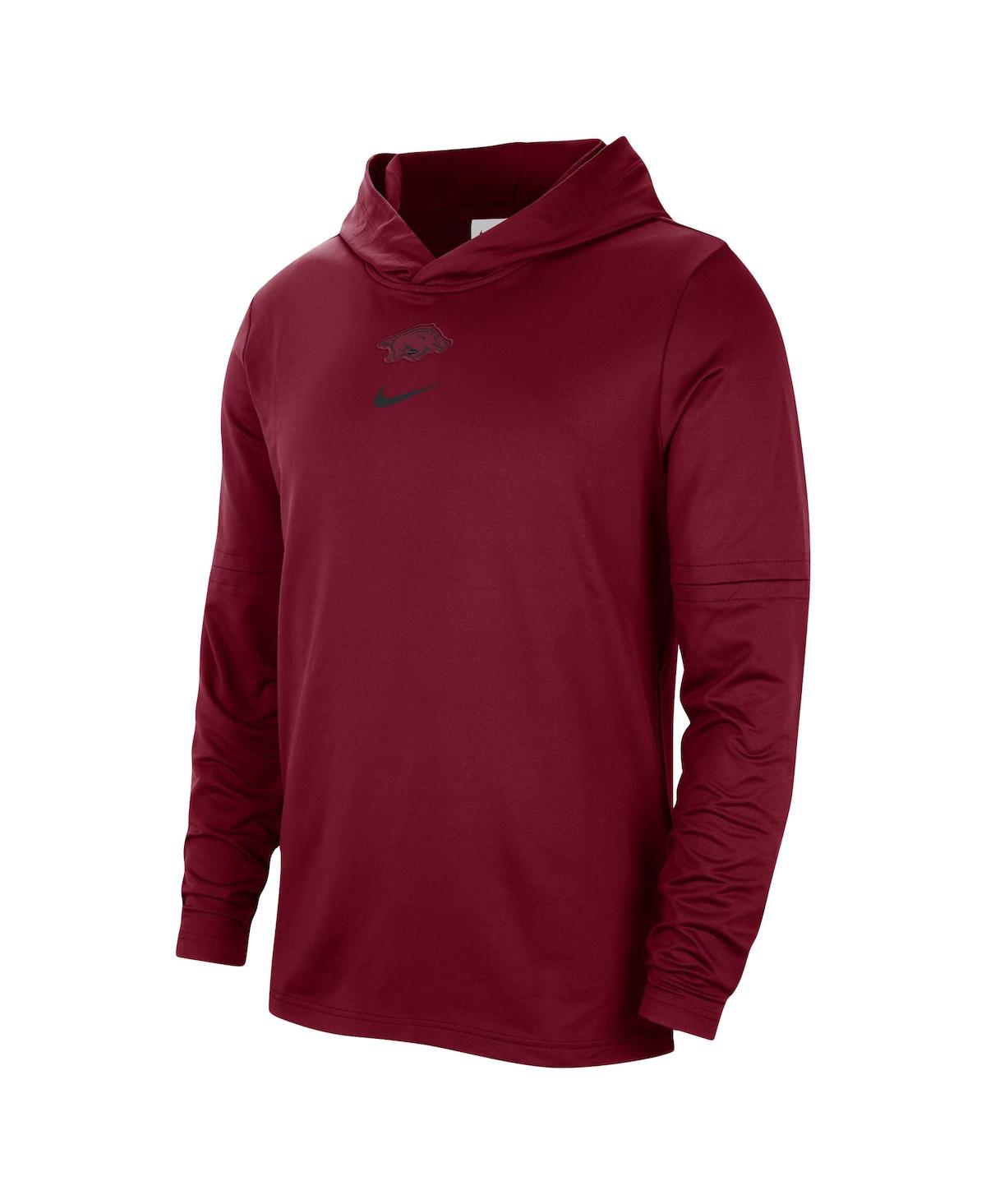 Men's NikeArkansas Razorbacks Player Hoodie Long Sleeve Performance T-shirt - Cardinal