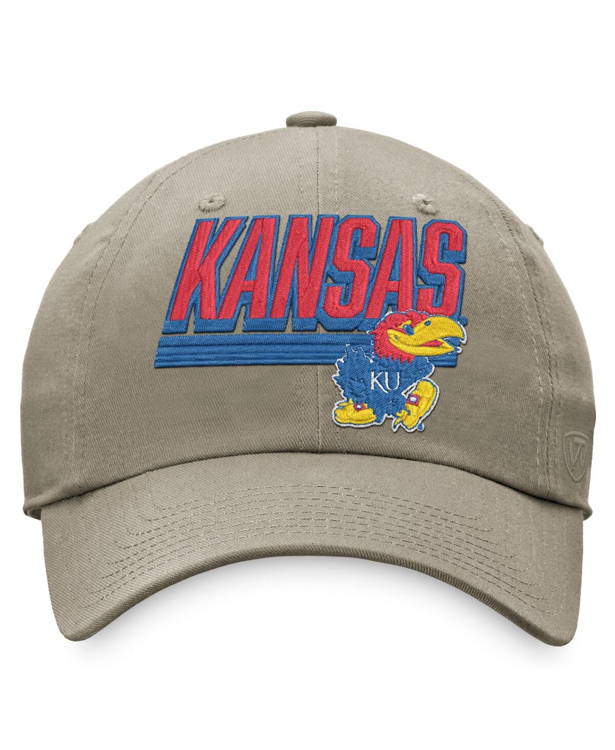 Shop Top Of The World Men's  Khaki Kansas Jayhawks Slice Adjustable Hat