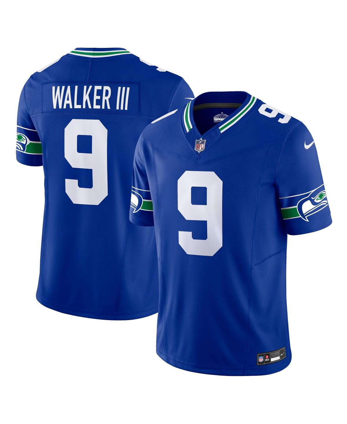 Men's Nike Kenneth Walker IiiSeattle Seahawks Throwback Vapor F.u.s.e. Limited Jersey - Royal