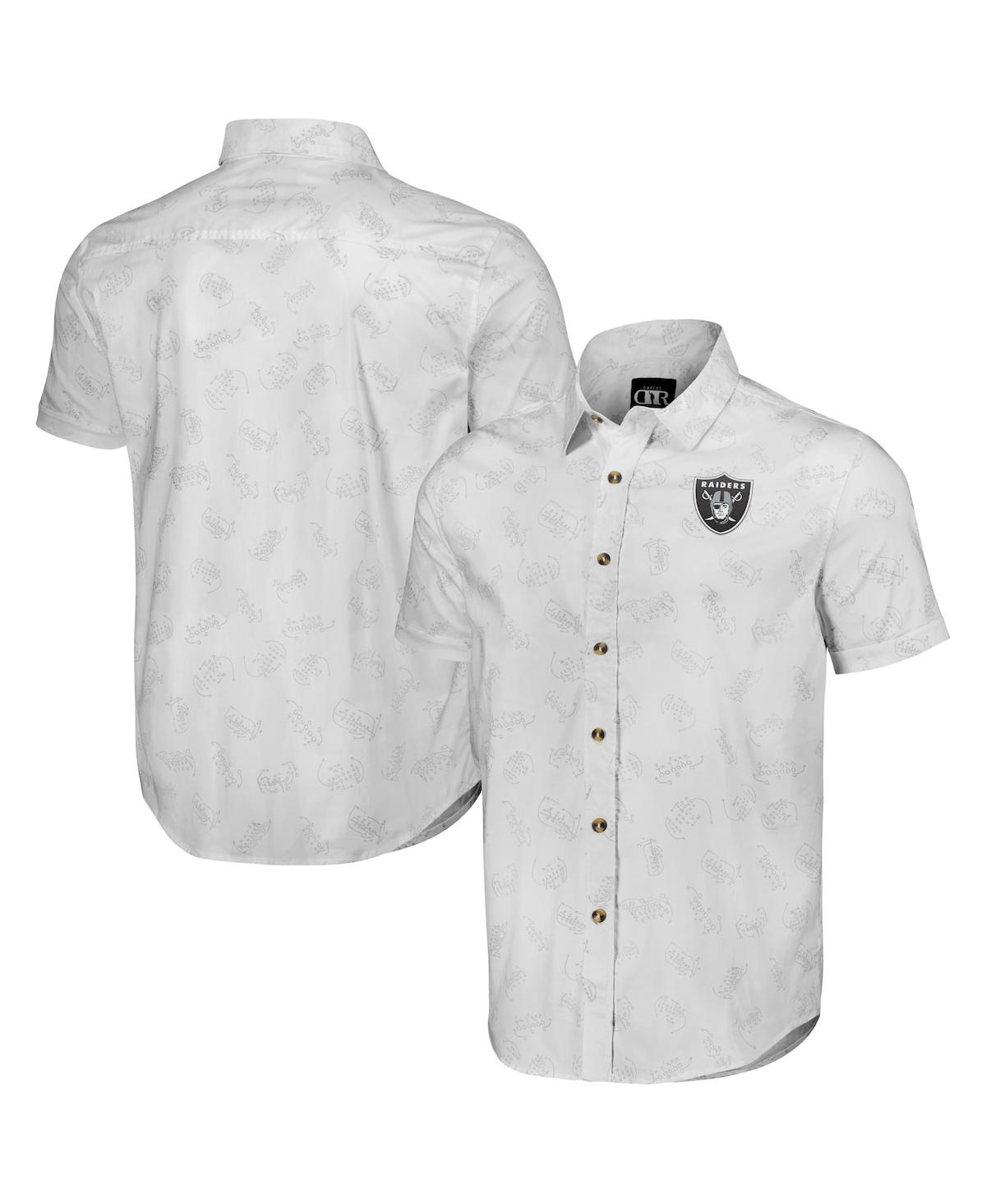 Men's Nfl x Darius Rucker Collection by Fanatics White Las Vegas Raiders Woven Short Sleeve Button Up Shirt - White