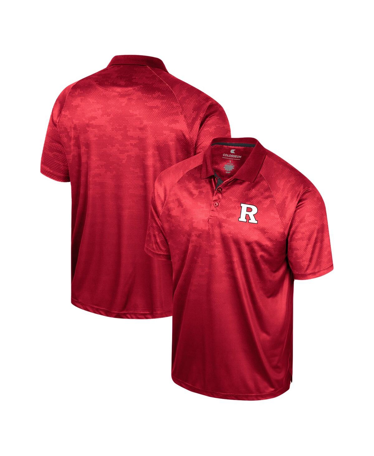 Shop Colosseum Men's  Scarlet Rutgers Scarlet Knights Honeycomb Raglan Polo Shirt