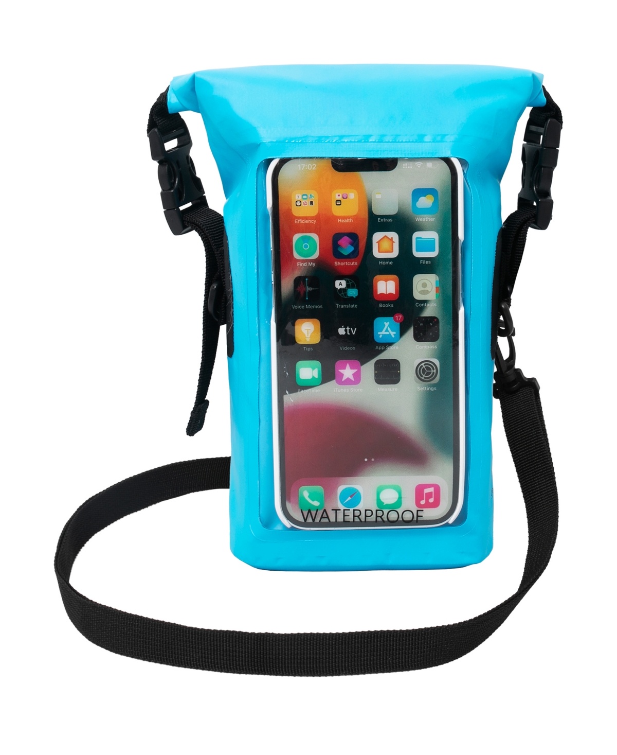 Geckobrands Water-resistant Phone Tote In Neon Blue