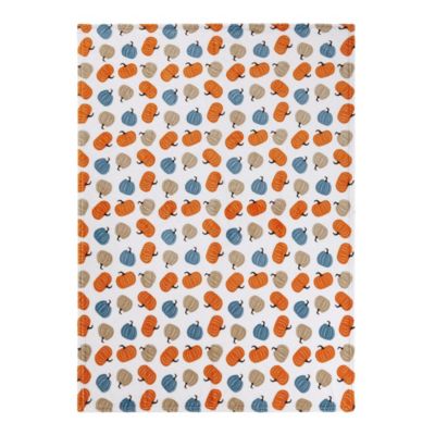 Autumn Shabby Harvest Multi Pumpkins Ultra Soft & Plush Oversized Fall Accent Throw Blanket - 50 in. W x 70 in. L
