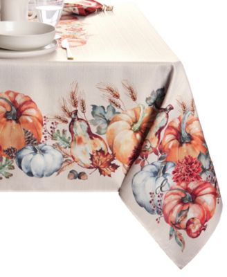 Botanical Harvest Pumpkin Engineered Tablecloth, 60" x 102"