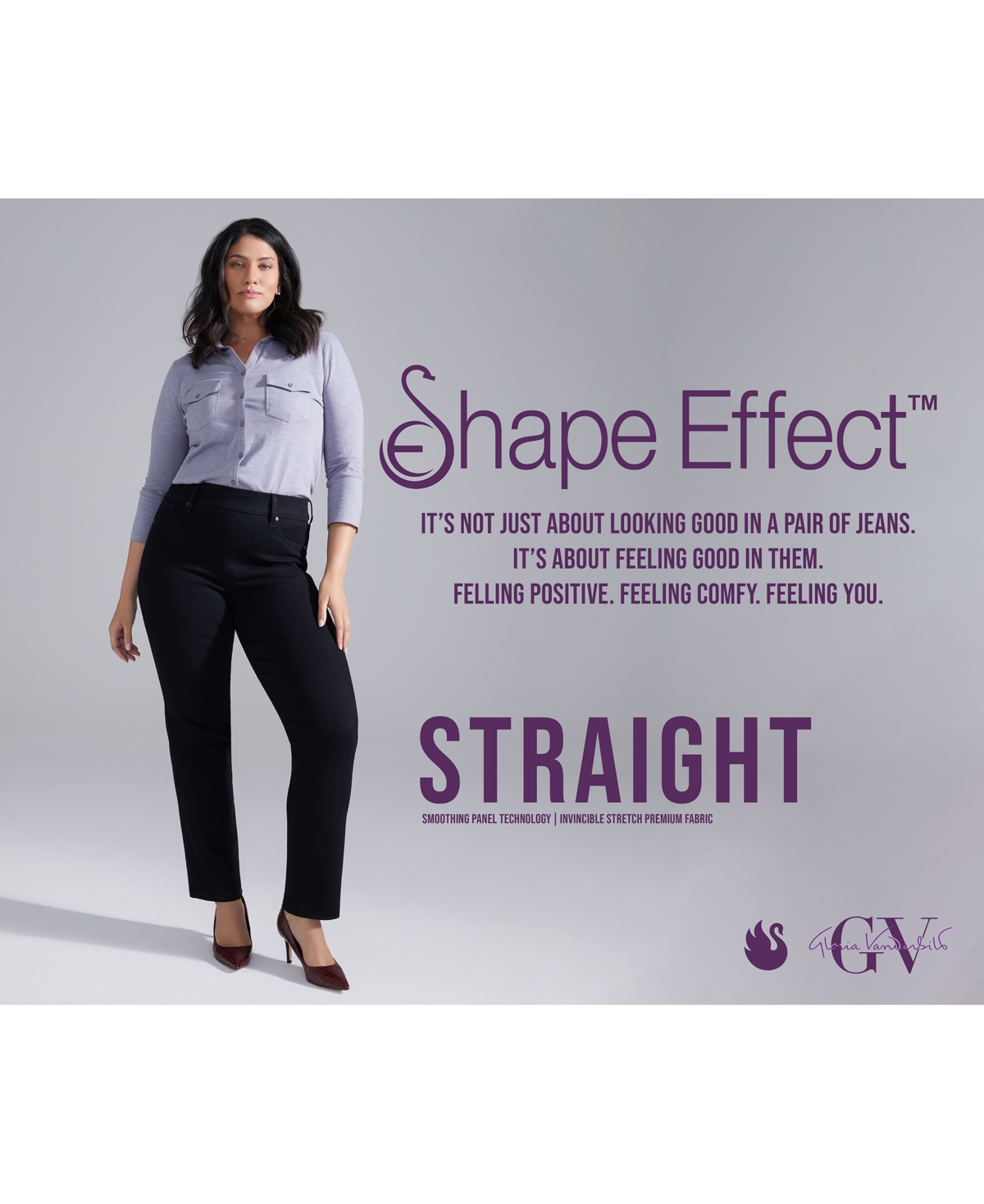 Gloria Vanderbilt Women's Shape Effect Pull-on Straight-leg Jeans