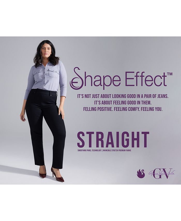 Women's Shape Effect Pull-On Straight-Leg Jeans