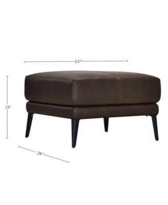 Keery 32" Leather Ottoman, Created for Macy's