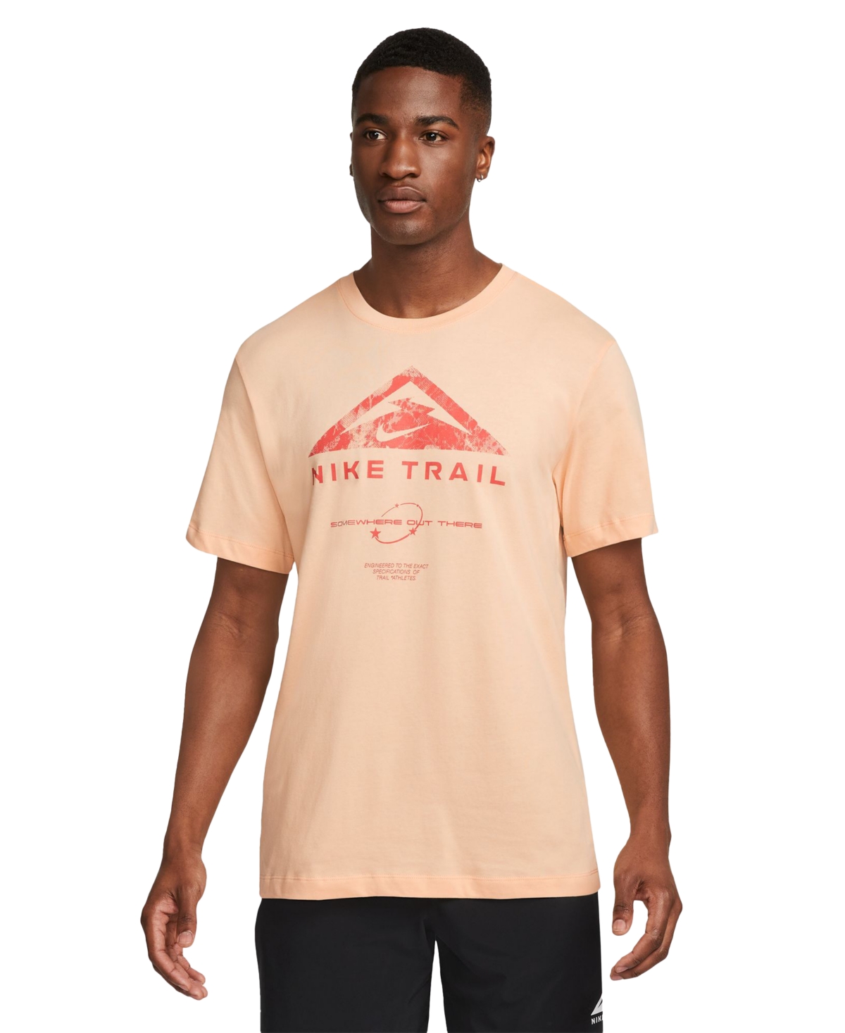 Nike Men's Sportswear Relaxed Fit Short Sleeve Trail Graphic T-shirt In Ice Peach
